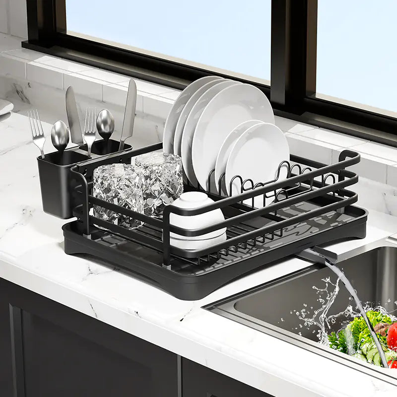 Multi-Functional Kitchen Dish Rack with Drainage System