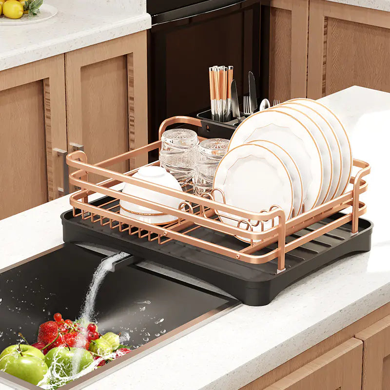 Multi-Functional Kitchen Dish Rack with Drainage System