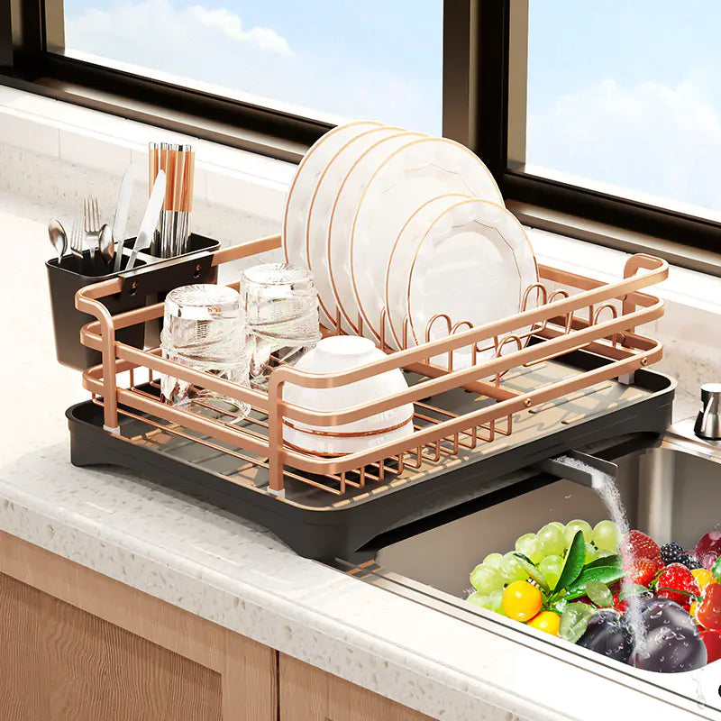 Multi-Functional Kitchen Dish Rack with Drainage System